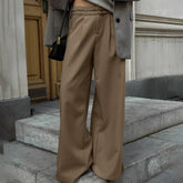 Elegant Professional Pinstriped Wide Leg Pants