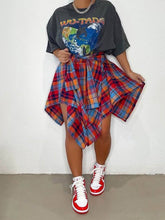 Asymmetric Plaid Midi Skirts