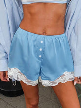 Outing Sweet Lace Paneled Satin Shorts