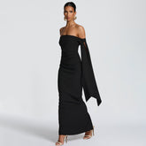 Mansion Romantic Off Shoulder Ribbon Maxi Dress