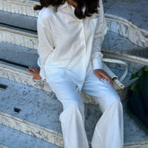 Relaxed Drawstring Flare Pants