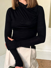 Relax Comfortable Ruched V - Neck Long Sleeve Top