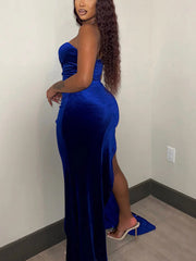 Sequin Velvet Draped Gown Dresses
