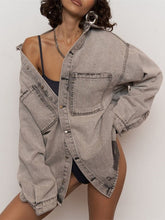 Veste en jean délavée rétro et tendance