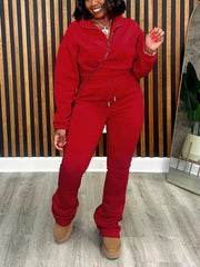 Half Zip Sweatshirt Jogger Set