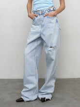 Stylish Ripped Light Blue Jeans