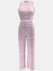 Ribbed Crop Top Pants Set