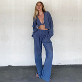 Elegant Striped Three Piece Set