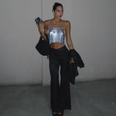 Débardeur essentiel à sequins argentés