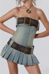 Denim Corset Mini Dress