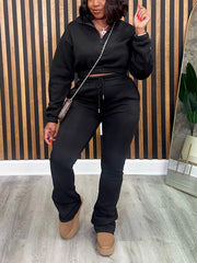 Half Zip Sweatshirt Jogger Set