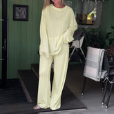 Soft Light Yellow Lounge Two Piece Set