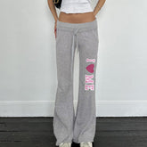 Fun Confident Heart Graphic Low Waist Sweatpants
