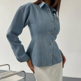 Sophisticated Chic Tailored Fit Denim Jacket