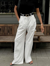 Street Elegant White Wide Leg Pants