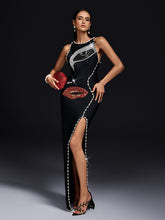 Sleeveless Pearl Bandage Maxi Dress