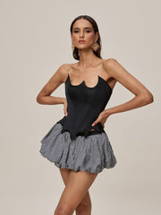 Ensemble jupe bustier à lacets