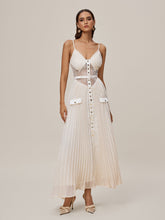 Spaghetti Lace Button Maxi Dress