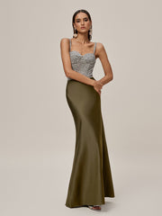 Spaghetti Lace Up Embroidered Maxi Dress