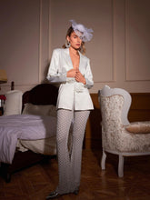 Ensemble blazer à découpe florale orné de perles