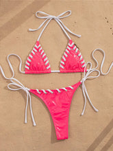 PU Faux Leather Halter Bikini Two-pieces Bikini Set