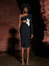 Flower Pearl Cutout Bandage Dress