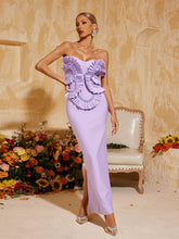 Strapless Ruched Bandage Maxi Dress