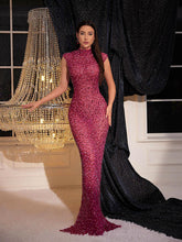 Robe en résille strass dos nu