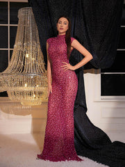 Robe en résille strass dos nu