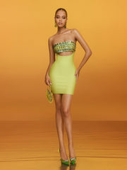 Strapless Crystal Cutout Bandage Mini Dress