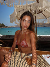 Rhinestones Swimsuit Bikini Swimsuit Separates Swimwear Halter Swimsuit High Leg Bathing Suit