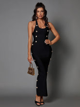 Button Embellished Bandage Dress