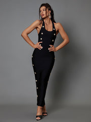 Robe bandage ornée de boutons