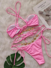 Diamond Rhinestones Wrap Around Bikini Two-pieces Bikini Set