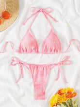 Mini Micro Thong Halter Strappy Bikini Two-pieces Bikini Set