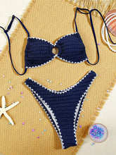 Wrinkled Crinkled Cut Out Bikini Two-pieces Bikini Set