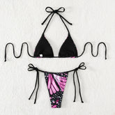 butterfly print halter string micro bikini Sets two pieces Swimsuit bathing suit biquini