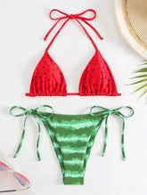 cute watermelon print halter string micro bikini Sets two pieces Swimsuit bathing suit biquini