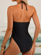 Sleeveless Fashion One Piece Swimsuit Open Back Swimsuit