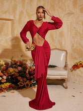 Long Sleeve Twisted Cutout Maxi Dress