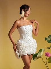 Ensemble jupe en cristal perle à fleurs