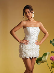 Ensemble jupe en cristal perle à fleurs