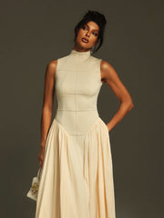 Sleeveless Ruched Midi Dress