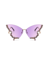Lunettes de soleil papillon en cristal