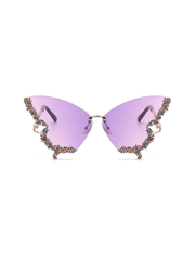 Lunettes de soleil papillon en cristal