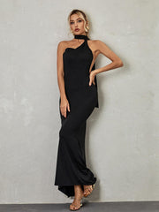 Backless Maxi Dress In Black