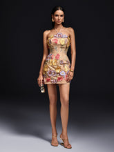 Robe courte dos nu brodée de fleurs