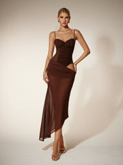 Spaghetti Mesh Maxi Dress