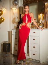 Halterneck Cutout Bandage Dress