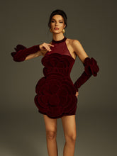 Flower Velvet Mini Dress